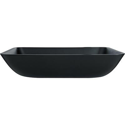 Crystal Stone Bathroom Wash Basins glassato Matte Vessel Sink nero rettangolare