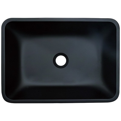 Crystal Stone Bathroom Wash Basins glassato Matte Vessel Sink nero rettangolare