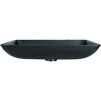 Lavandino di vetro della nave temperato giro acido di Matt Bathroom Wash Basins Black