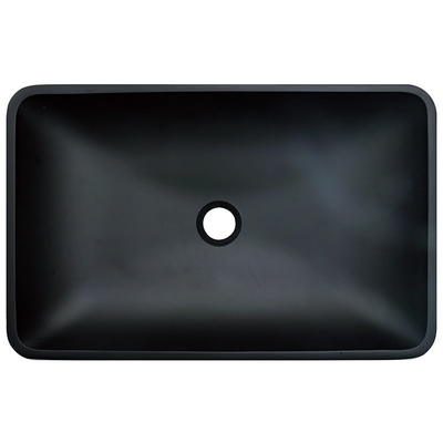 Lavandino di vetro della nave temperato giro acido di Matt Bathroom Wash Basins Black