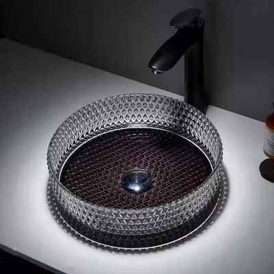 Bacini di vetro Crystal Modern With Black Bottom della nave del materiale illustrativo