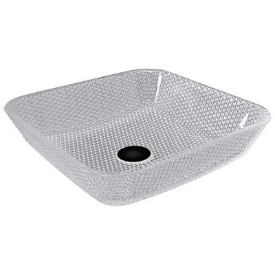 la vanità del controsoffitto di lunghezza di 400mm affonda il quadrato di Crystal Clear Glass Vessel Diamond