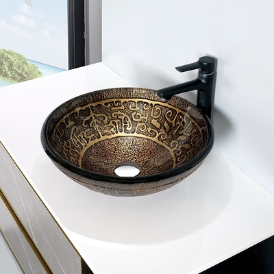 Brown ha temperato la vanità di vetro del lavandino intorno al controsoffitto del bagno di 45mm 12mm
