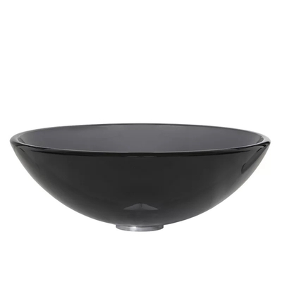 Vetro temperato fatto a mano circolare Gray Vessel Bathroom Sink del lavabo del controsoffitto