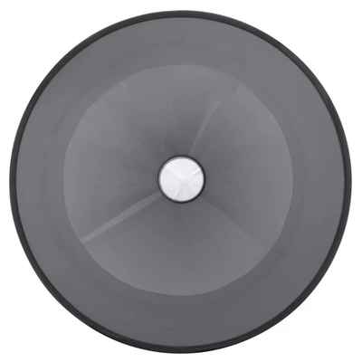 Vetro temperato fatto a mano circolare Gray Vessel Bathroom Sink del lavabo del controsoffitto