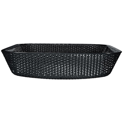 il bagno di vetro nero spesso di 12mm affonda il quadrato di cristallo dell'OEM di altezza di 400mm sopra il contro lavandino