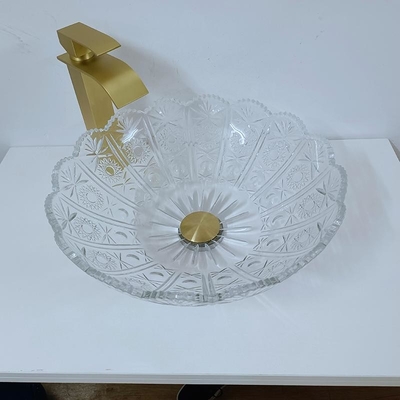 Ciotola di vetro antica del lavabo intorno a progettazione italiana del ripiano artistica