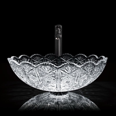 Ciotola di vetro antica del lavabo intorno a progettazione italiana del ripiano artistica