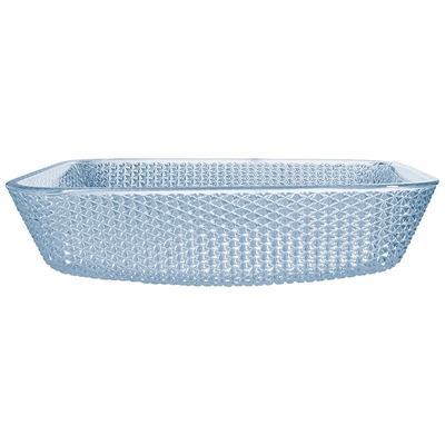 Vetro quadrato blu Crystal Hand Wash del lavandino del bagno della nave dell'acqua
