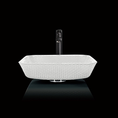 la vanità del controsoffitto di 12mm affonda il bianco resistente di Crystal Square Vessel Bathroom Scratch