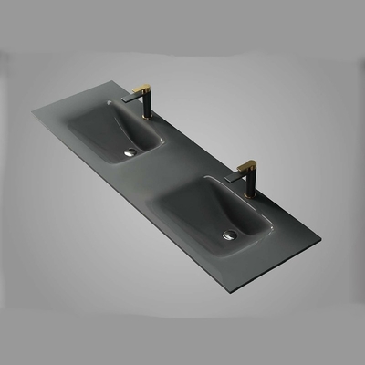 Il Governo ha temperato il controsoffitto d'ottone di vetro di vanità del bagno dello scolo di forma di imbuto del lavandino con il lavandino