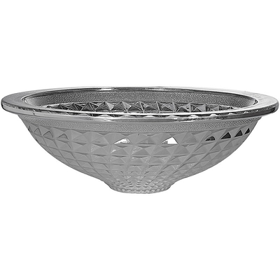 L'imbuto d'argento ha modellato i lavandini di vetro della nave di Crystal Wash Basins Chromed Etched