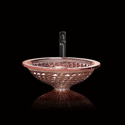 L'imbuto Rose Gold Bathroom Sink Crystal a forma di ha cromato la lunghezza di 450mm