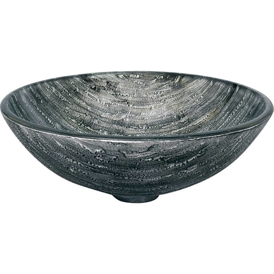 Incisione del disegno superiore della mano del lavandino del bagno del nero del lavabo della tavola rotonda
