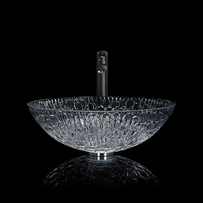 Moderno laccato di Crystal Wash Basins Black Round del Governo d'angolo progettato