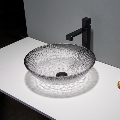 Nave di vetro moderna moderna di Crystal Wash Basins Gradient Black
