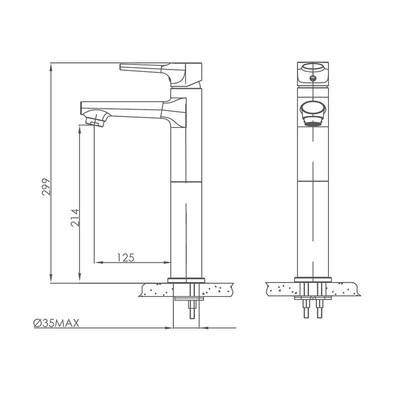 Rubinetto resistente alla corrosione del lavandino della nave di Chrome del foro degli accessori d'ottone solidi del lavabo singolo