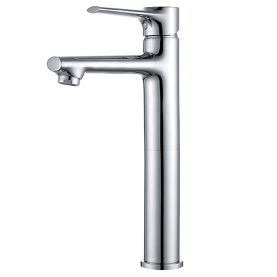 Rubinetto resistente alla corrosione del lavandino della nave di Chrome del foro degli accessori d'ottone solidi del lavabo singolo