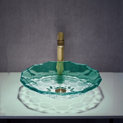 OEM di vetro di stile di colore verde del lavabo del chiaro bagno ultimo