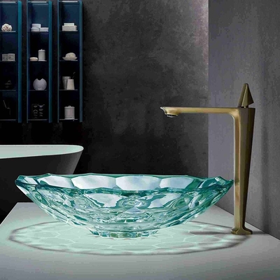 OEM di vetro di stile di colore verde del lavabo del chiaro bagno ultimo
