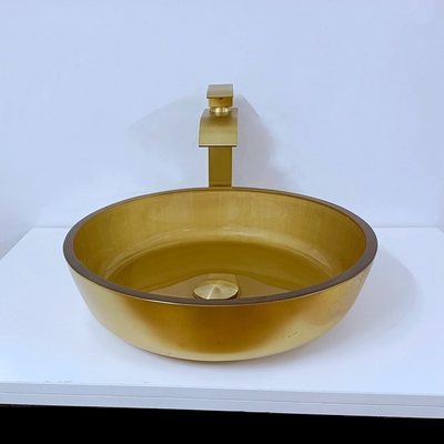 lavandino circolare rotondo della nave del bacino spazzolato altezza di 110mm di lunghezza di vetro della ciotola 420mm