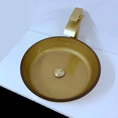 lavandino circolare rotondo della nave del bacino spazzolato altezza di 110mm di lunghezza di vetro della ciotola 420mm
