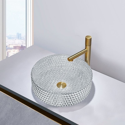Lavandini artistici del controsoffitto di colore d'argento di vetro moderno del lavabo