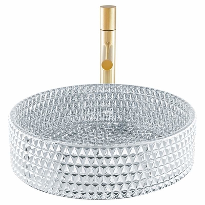 Lavandini artistici del controsoffitto di colore d'argento di vetro moderno del lavabo