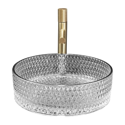 Il lavabo di vetro del bagno Trace Silver Color Easy To pulisce