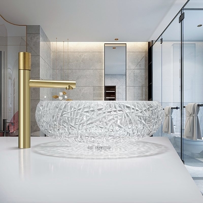 Decorazione domestica montata controsoffitto a forma di palla della ciotola del lavandino del vetro trasparente