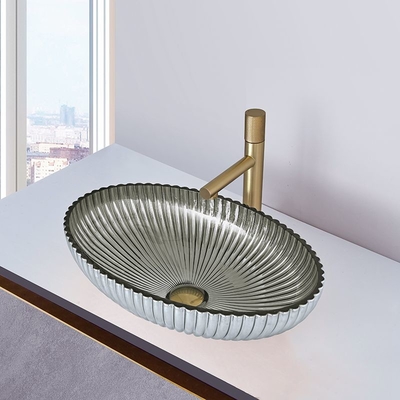 Shinning di vetro dei bacini della nave del diametro dello scolo di 45mm cromato nella forma della zucca