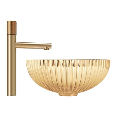 Ciotola ovale del bacino del lavandino del bagno di colore dell'oro di Crystal Glass Vessel Basins In 24K di forma