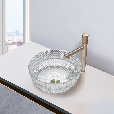 Lavandini Calathiform del controsoffitto del bagno di Crystal Clear Glass Vessel Basins