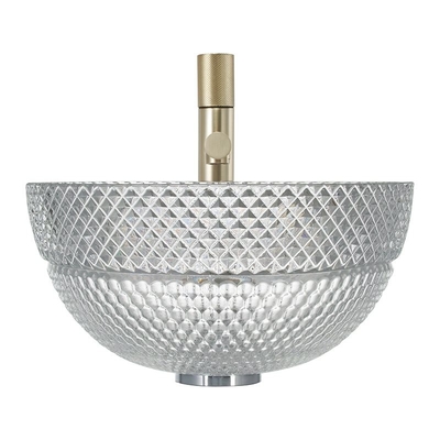 Lavandini Calathiform del controsoffitto del bagno di Crystal Clear Glass Vessel Basins