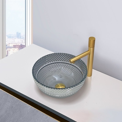 Crystal Glass Round Countertop Basin moderno per il bagno