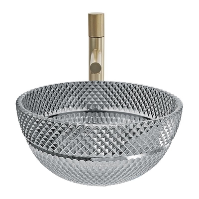 Crystal Glass Round Countertop Basin moderno per il bagno