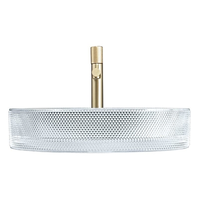 Bacini di vetro ovali Crystal Clear Sink Oval Shaped della nave di stile europeo