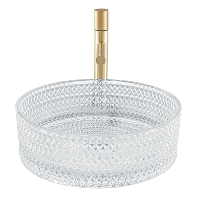 bacini di vetro Crystal Clear Sink No Leakage della nave di spessore di 12mm