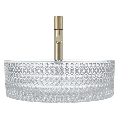 bacini di vetro Crystal Clear Sink No Leakage della nave di spessore di 12mm