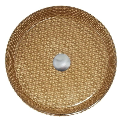45mm Crystal Glass Wash Basin Gold colorano il lavandino cilindrico di vanità del bagno di forma