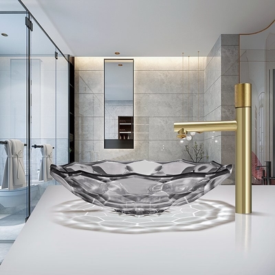 Luce di vetro a forma di palla moderna Gray Color Vessel Sinks Pop del lavabo sullo scolo