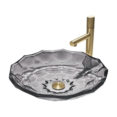Luce di vetro a forma di palla moderna Gray Color Vessel Sinks Pop del lavabo sullo scolo