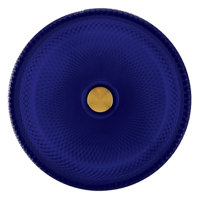 Lavandino blu del controsoffitto di colore di Crystal Glass Vessel Basins Royal