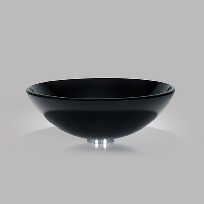 lavabi di vetro temperati 420mm del controsoffitto del bagno del nero del lavandino