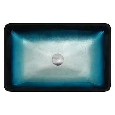 Solido rettangolare temperato blu del piano d'appoggio della ciotola di vetro dei lavabi del bagno di pendenza