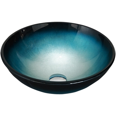 Pulito facile del lavandino della ciotola rotonda blu nera di vetro temperato bagno del lavabo