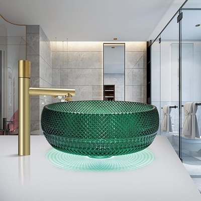 La nave di vetro montata controsoffitto affonda Crystal Bathroom Wash Wash Basin