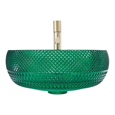 Il giro europeo di stile ha modellato il colore di vetro di Crystal Bathroom Wash Sinks Green dei bacini della nave