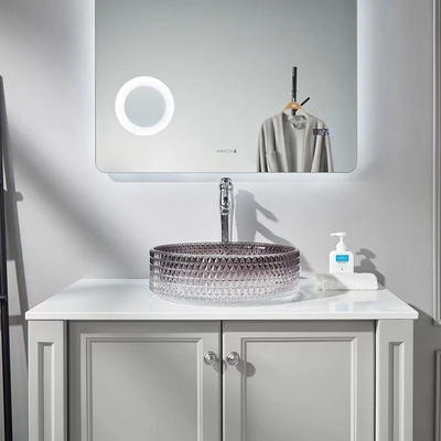 Lavabo di vetro del nero di pendenza che fonde sotto pressione Crystal Bathroom Vanity Sink