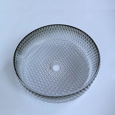 Lavabo di vetro del nero di pendenza che fonde sotto pressione Crystal Bathroom Vanity Sink